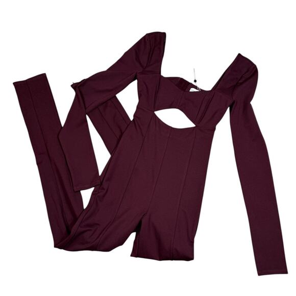Lovers + Friends Womens Size XS Tanya Jumpsuit Midnight Burgundy NWT - Picture 1 of 11